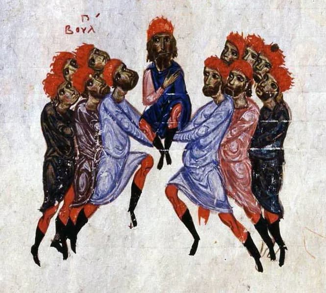 Провъзгласяването на Петър Делян, Мадридски Скилица, XII в.